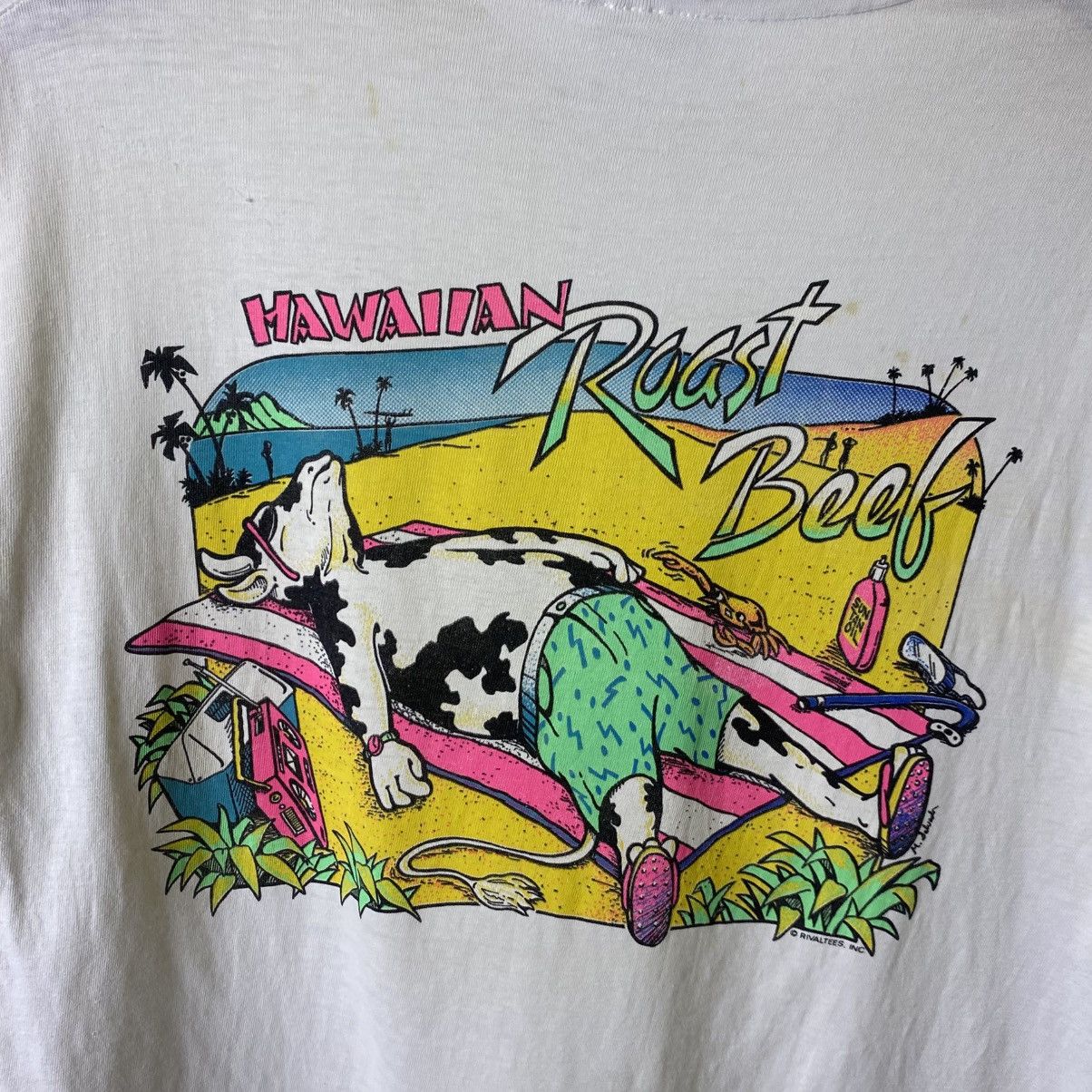 Vintage 1990s Hawaiian Roast Beef Funny Humor T Shirt Size US M / EU 48-50 / 2 - 2 Thumbnail
