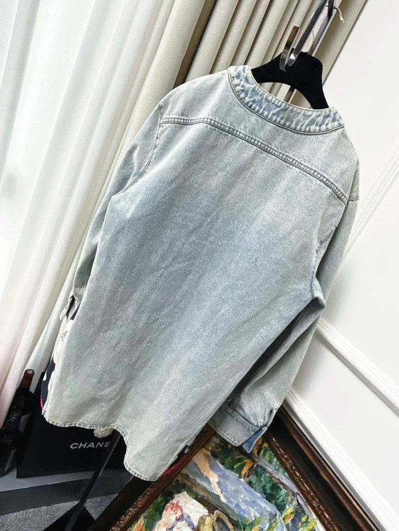Chanel Chanel 21C Denim Jacket with Camellia Detail Size M / US 6-8 / IT 42-44 - 2 Thumbnail