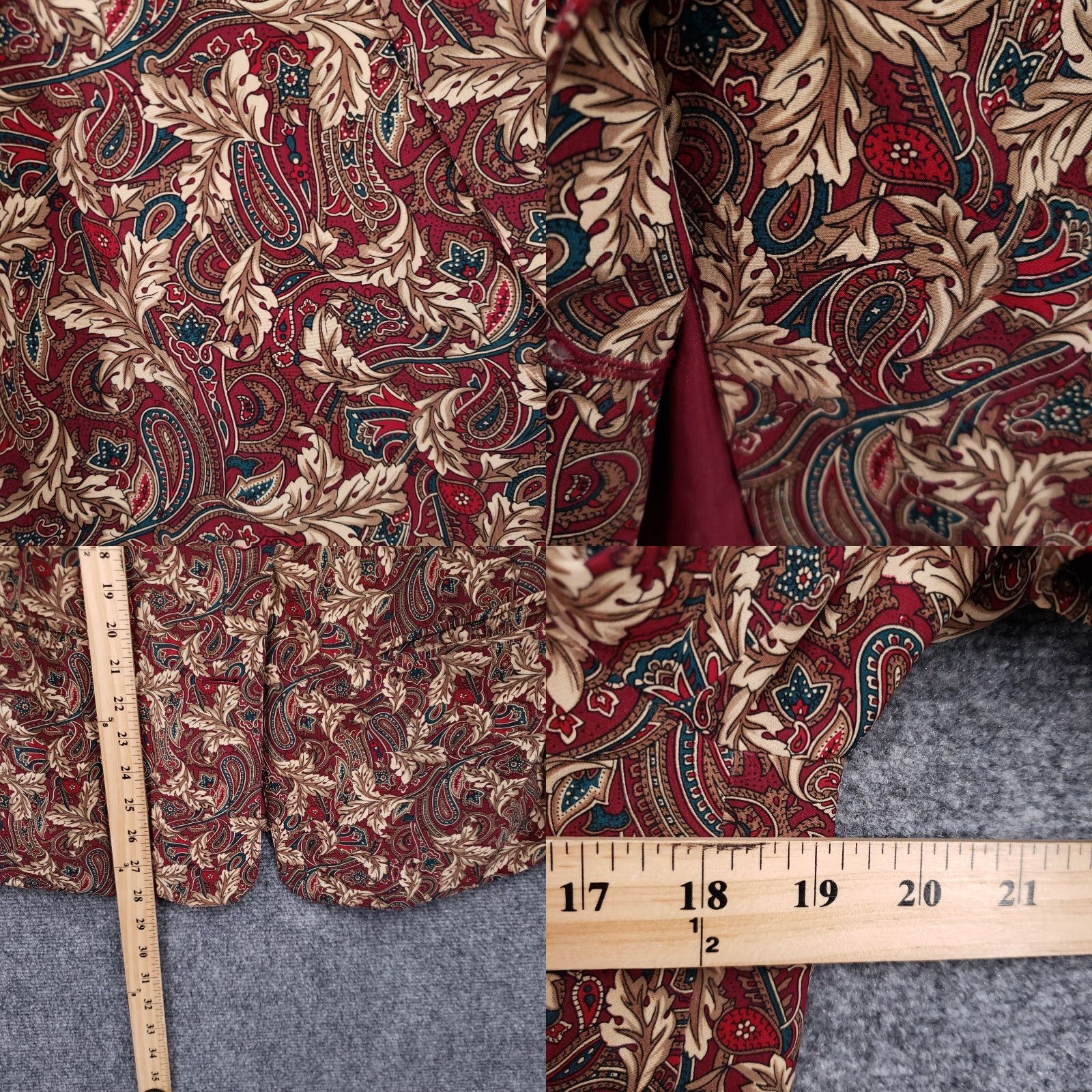 Talbots Talbots Blazer Women 8 Petite Red Paisley Silk Long Sleeve Button Office Formal Jacket Size M / US 6-8 / IT 42-44 - 8 Thumbnail