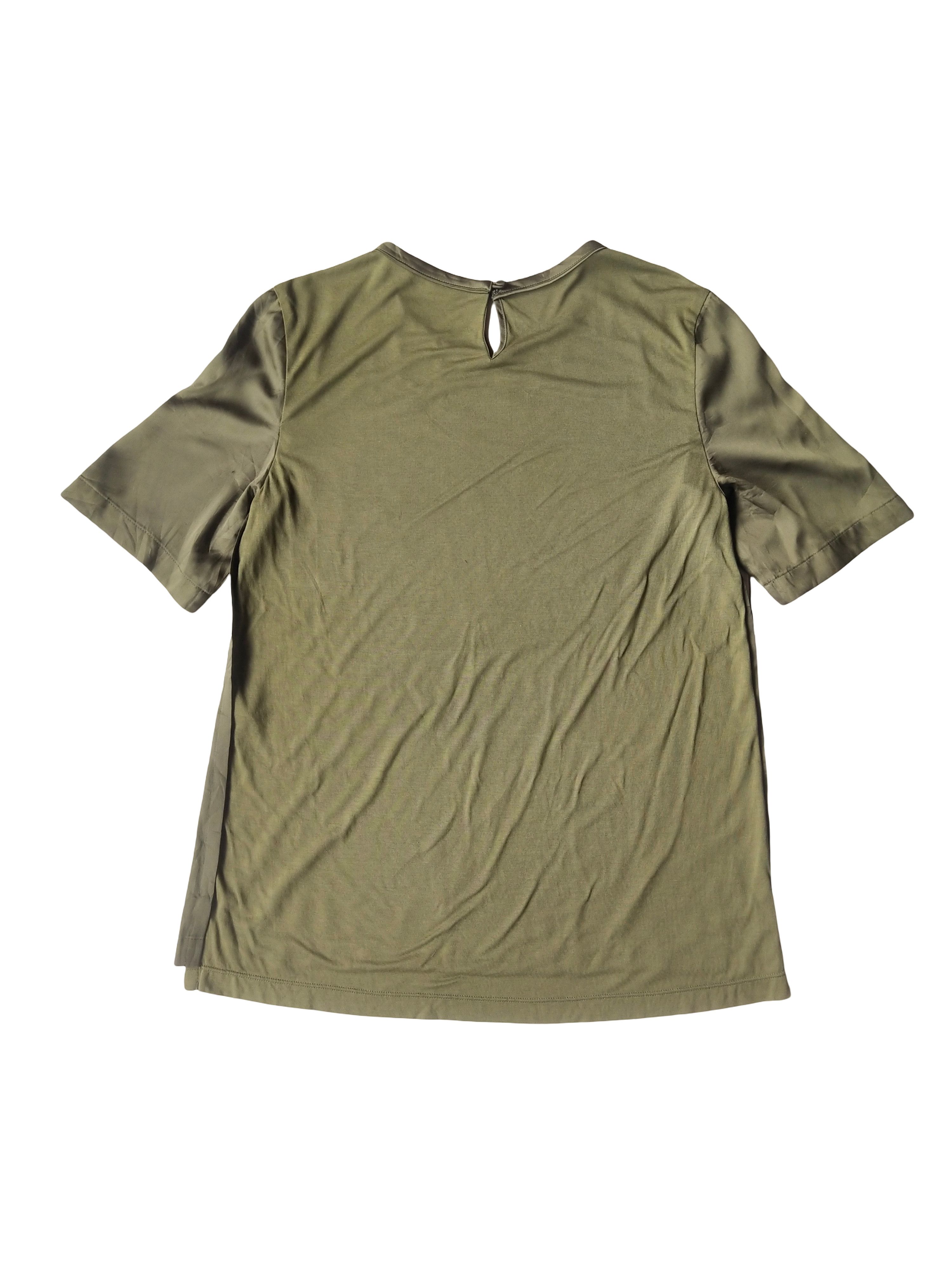 Derek Lam 10 Crosby Derek Lam New York Olive Green Mixed Media Modal Blouse Size S / US 4 / IT 40 - 4 Thumbnail