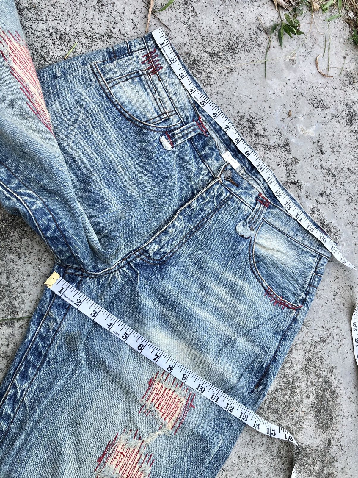 Japanese Brand ZIGZAG WASHED BLUE JEANS BY SIX STAREX EXCLUSIVE Size US 34 / EU 50 - 10 Thumbnail