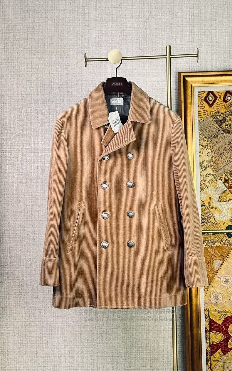 Brunello Cucinelli Brunello Cucinelli Cashmere Corduroy Double-breasted Coat Size US L / EU 52-54 / 3 - 1 Thumbnail