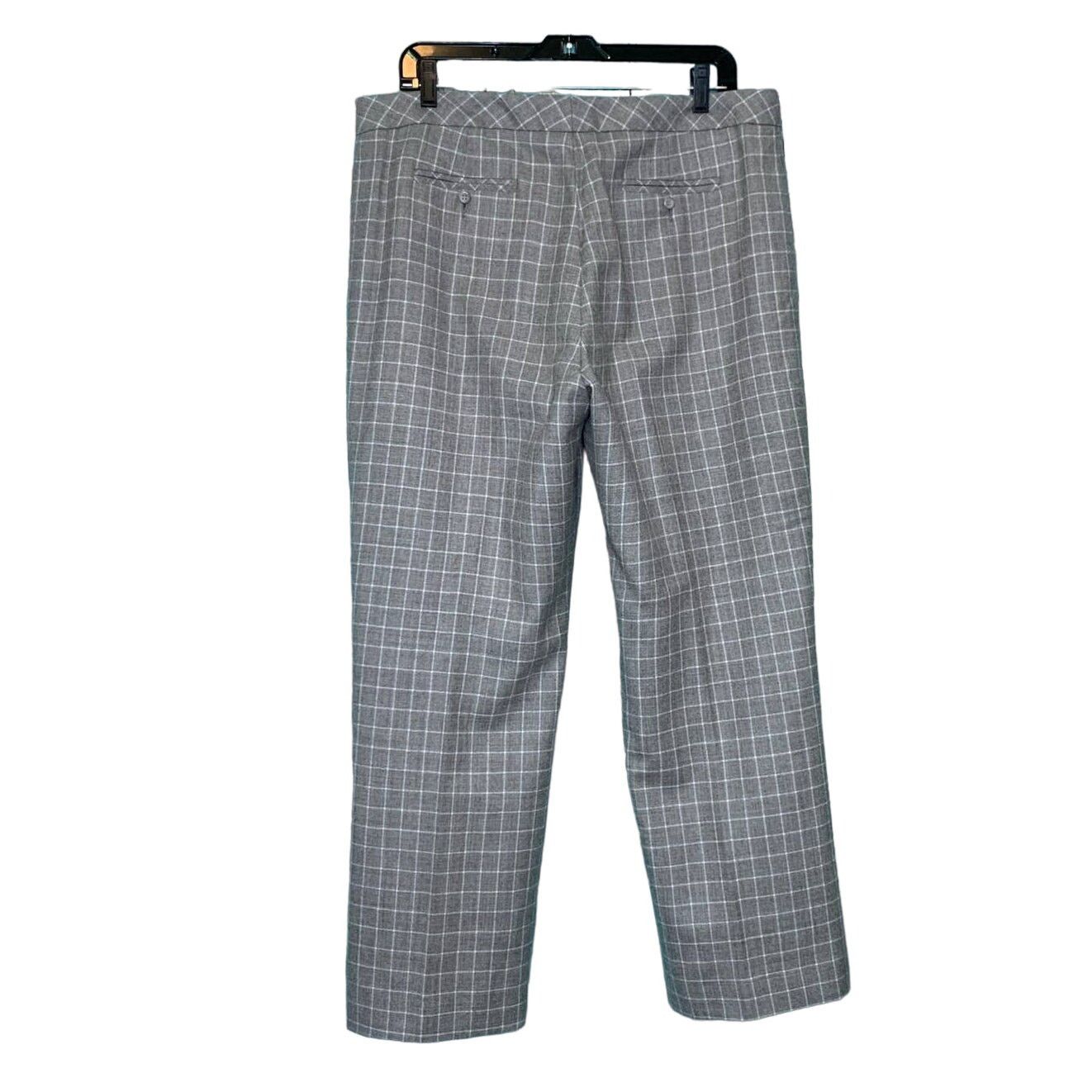 Pendleton gray plaid virgin wool straight legs pants size 16