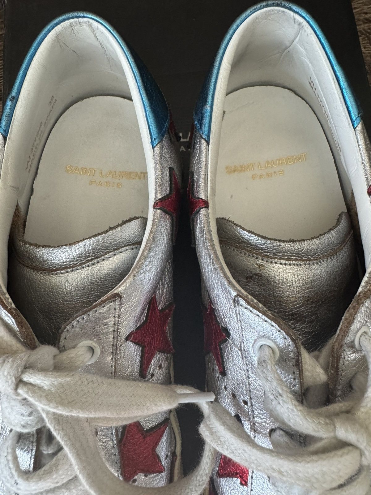 Saint Laurent Paris SLP Silver Leather SL/06 Low Size US 6 / EU 39 - 10 Thumbnail
