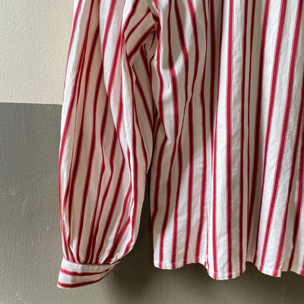 Norma Kamali Norma Kamali Red Striped Long Sleeve Blouse Size L / US 10 / IT 46 - 7 Thumbnail