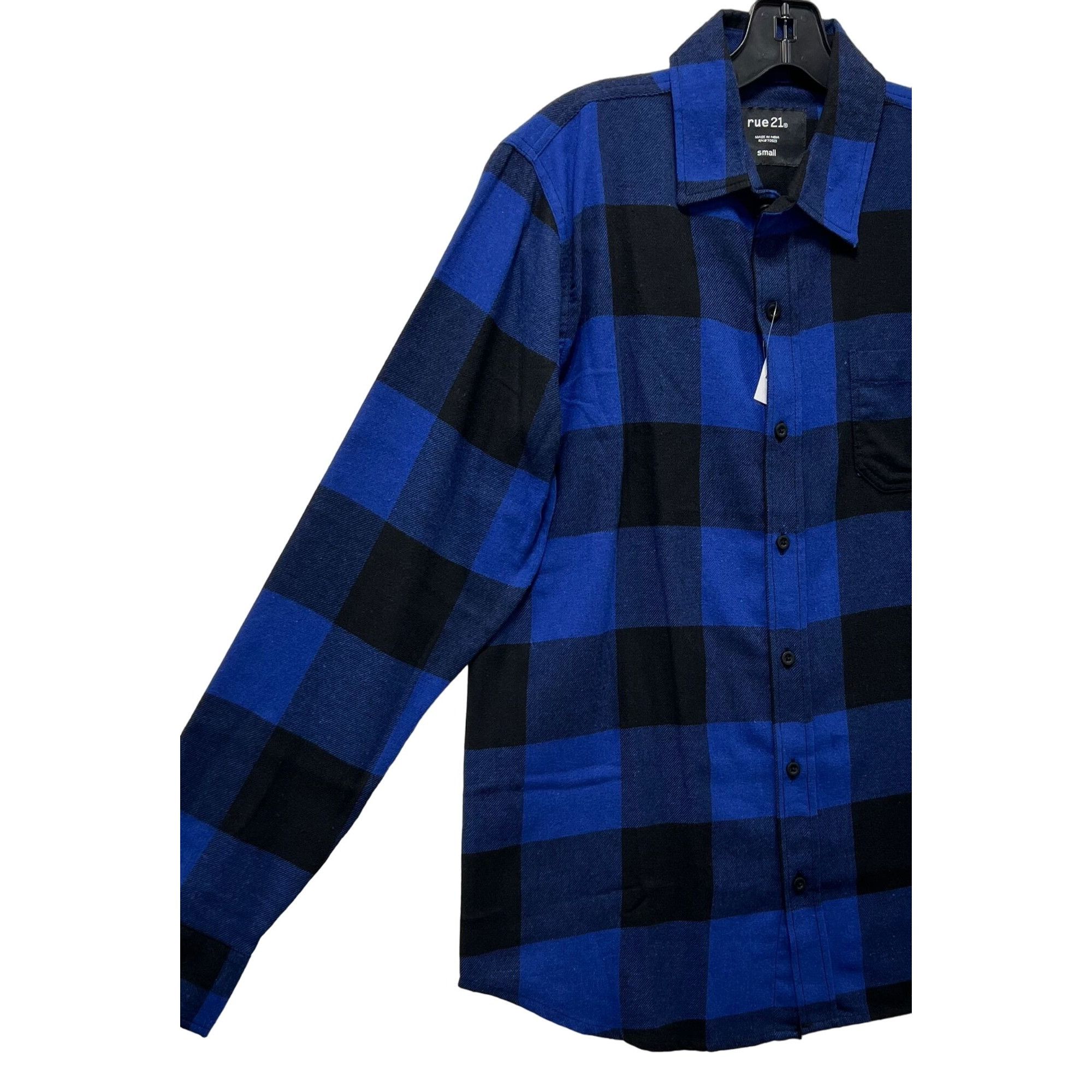 rue21 Rue 21 - Men Long Sleeve Plaid Shirt - Blue/Black - Small Size US S / EU 44-46 / 1 - 13 Thumbnail