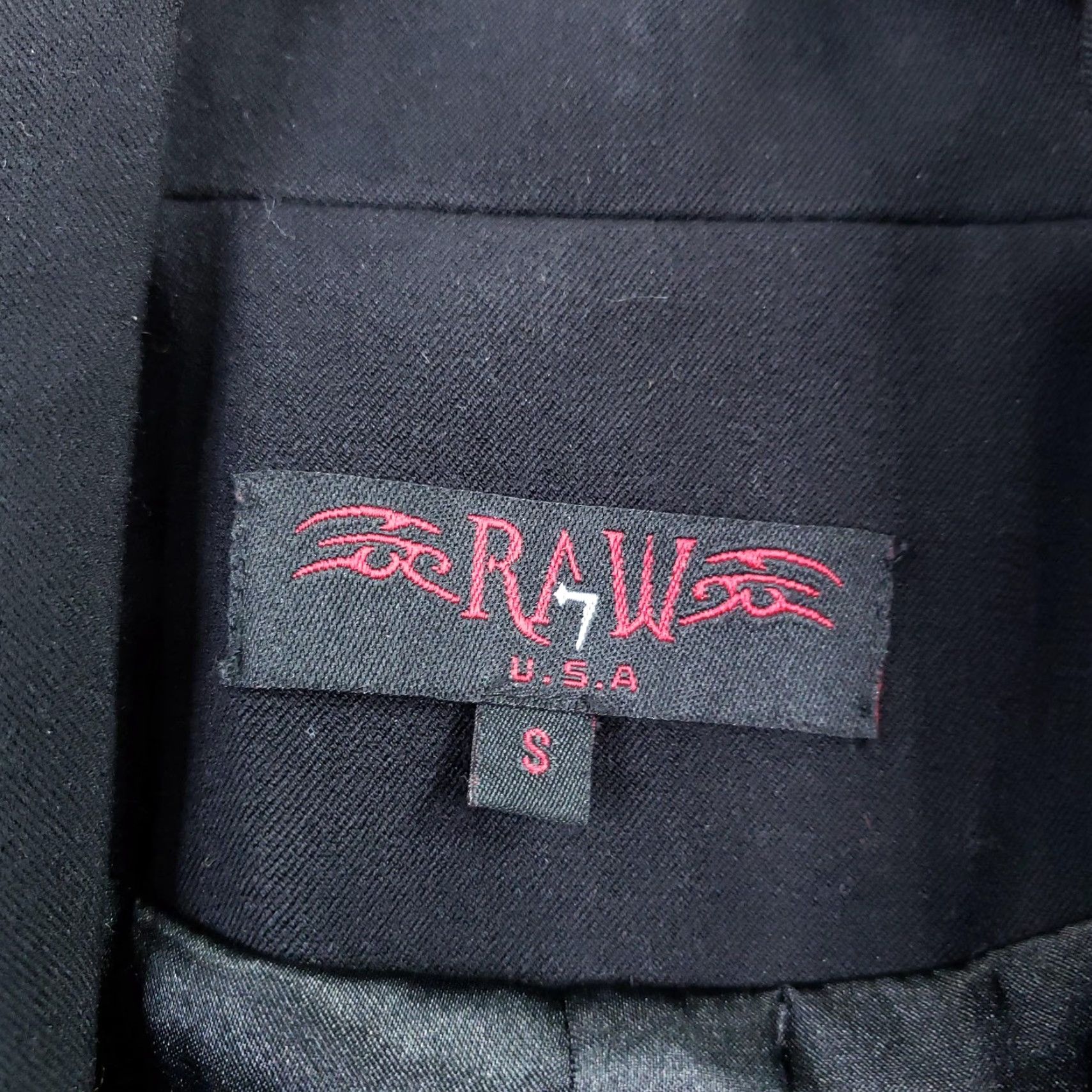 Vintage Vtg Raw 7 Blazer Womens Small Black Embroidered Patchwork Stretch Jacket Size S / US 4 / IT 40 - 5 Thumbnail