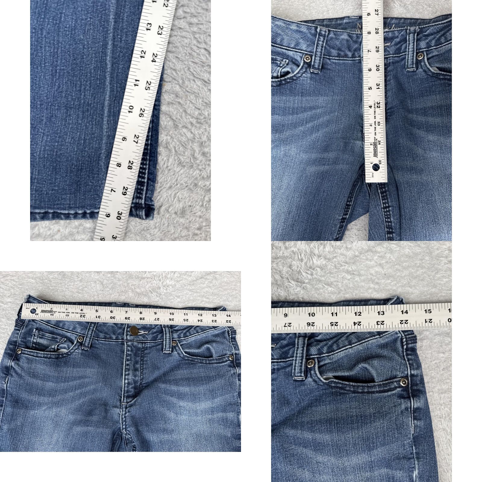 Vintage NY & C Jeans Womens 4 Bootcut Denim Blue Medium Wash 26x31 Stretch Curvy 5-Pocket Zipper Button Logo Embroidered Vintage No Size 27" / US 4 / IT 40 - 8 Thumbnail