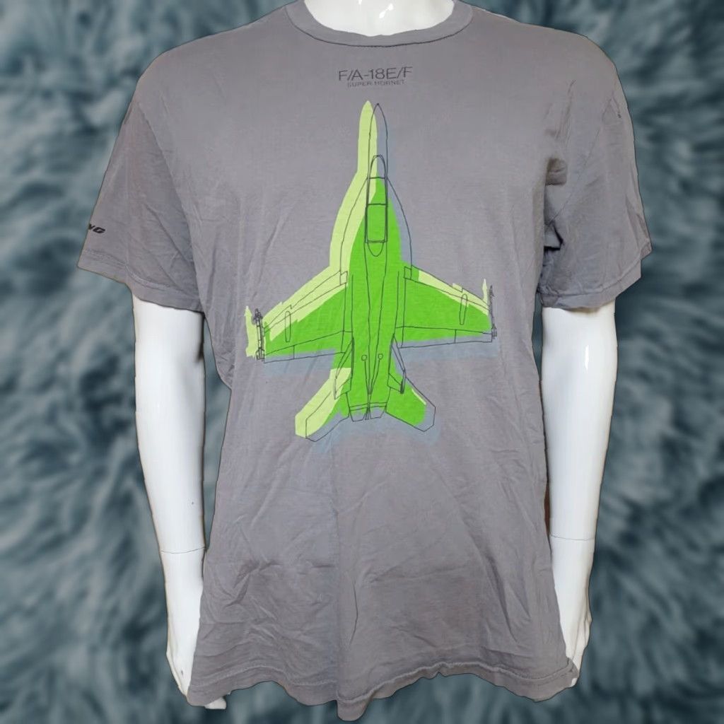 Vintage Boeing T-Shirt Adult L Gray Super Hornet F/A-18E/F Airplanes Nike? Size US L / EU 52-54 / 3 - 1 Thumbnail