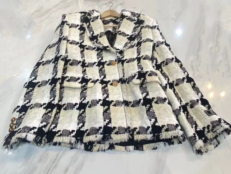 VERSACE Python Pattern Switching Blouson Versace Houndstooth coat