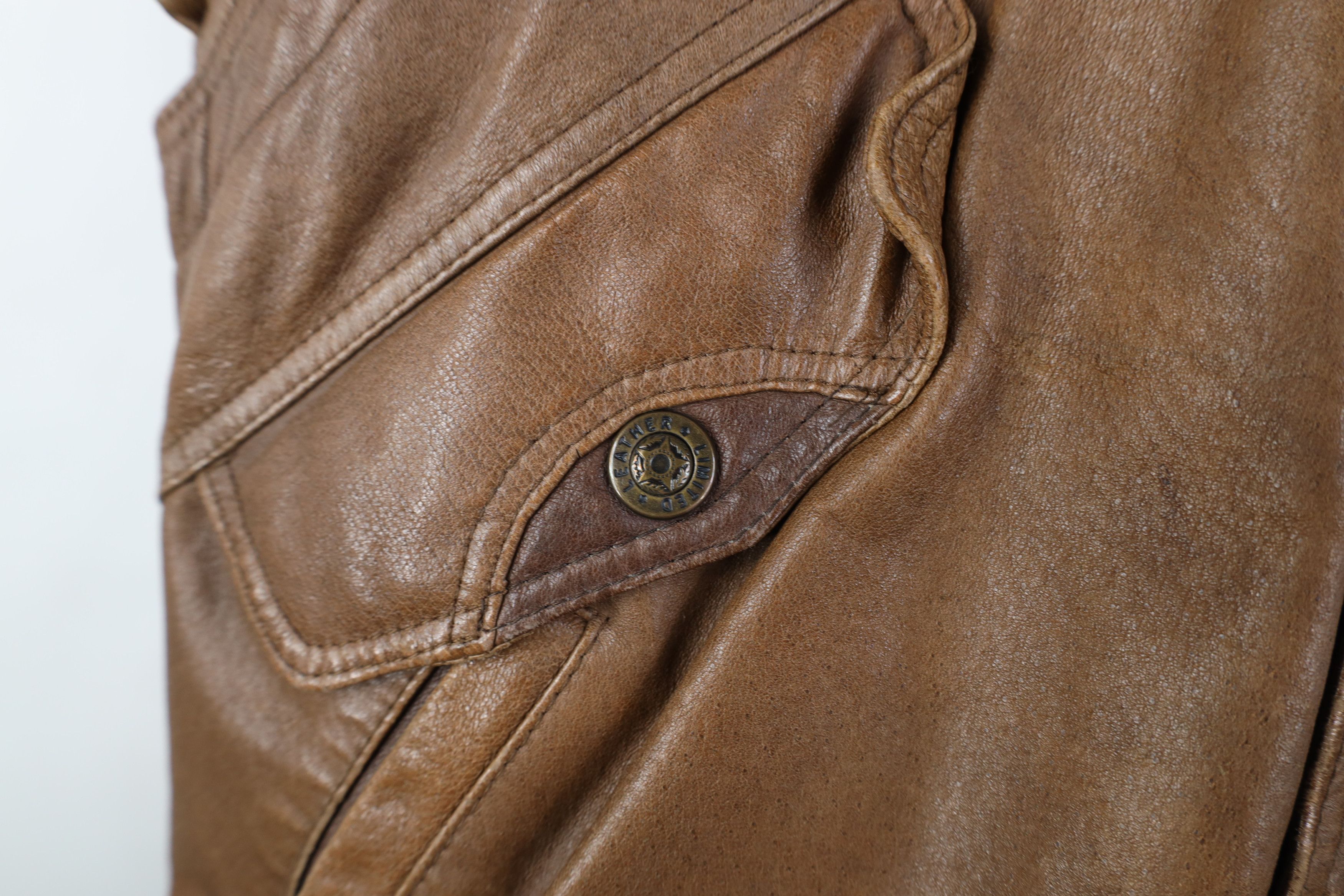 Vintage AS IS Vintage 90s Streetwear Leather Chore Bomber Jacket Size US L / EU 52-54 / 3 - 8 Thumbnail