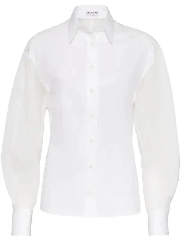 Brunello Cucinelli o1w1db10825 Blouse in White Size XL / US 12-14 / IT 48-50 - 1 Thumbnail