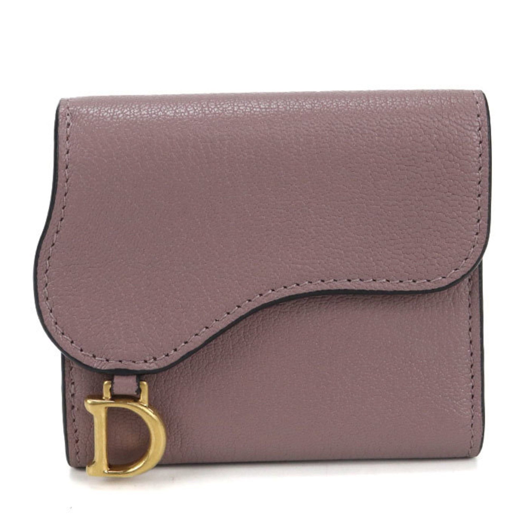 Dior Christian Dior DIOR Lotus Saddle Tri-fold Wallet, Women's, Purple Size ONE SIZE - 1 Thumbnail