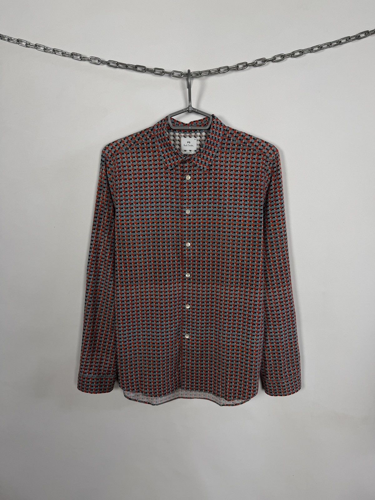 Paul Smith Paul Smith Long Sleeve Geometric Shirt Button Up Slim Fit Size US M / EU 48-50 / 2 - 1 Thumbnail