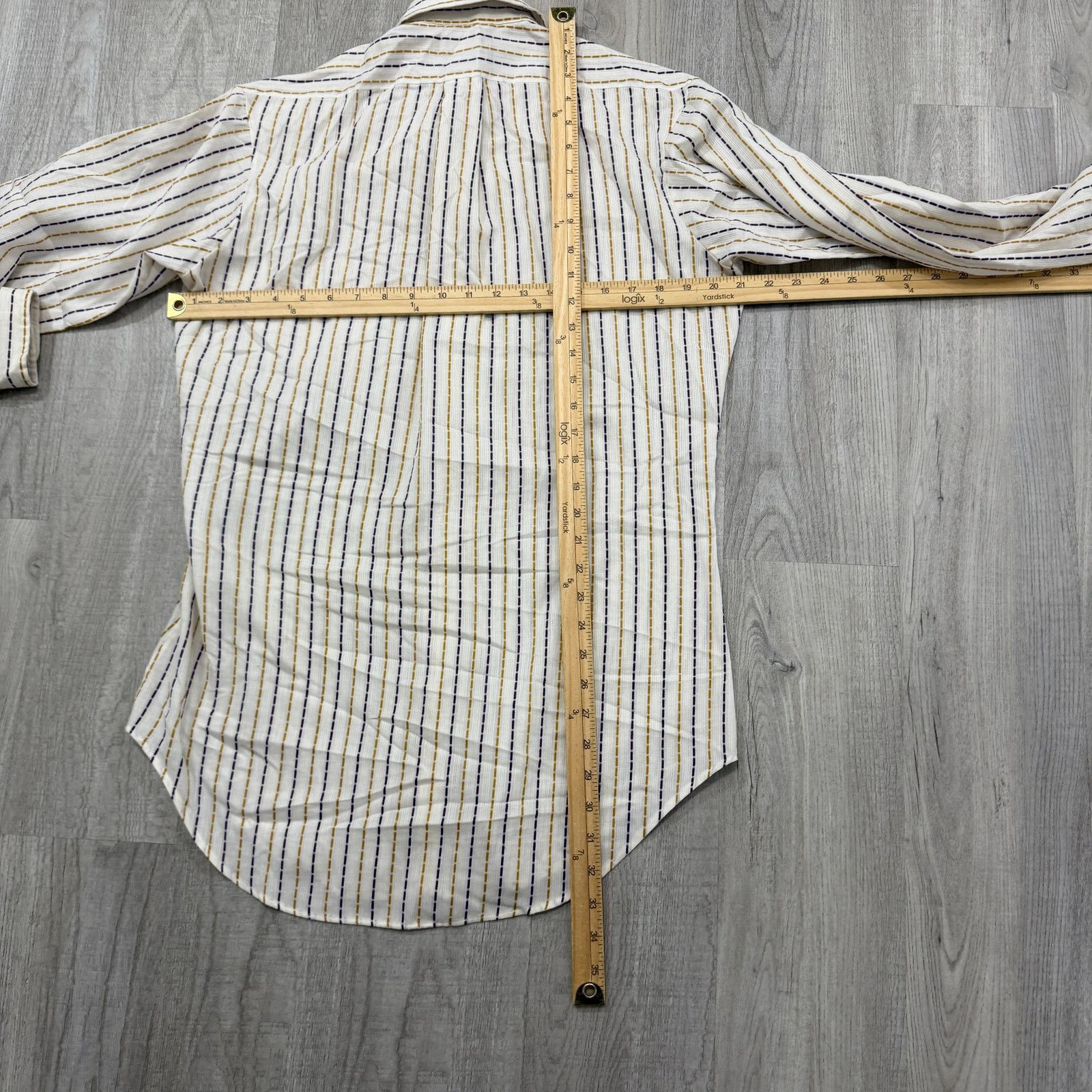 Vintage Vintage Sears The Comfort Shirt Men's XL White Yellow Purple Size US XL / EU 56 / 4 - 7 Thumbnail
