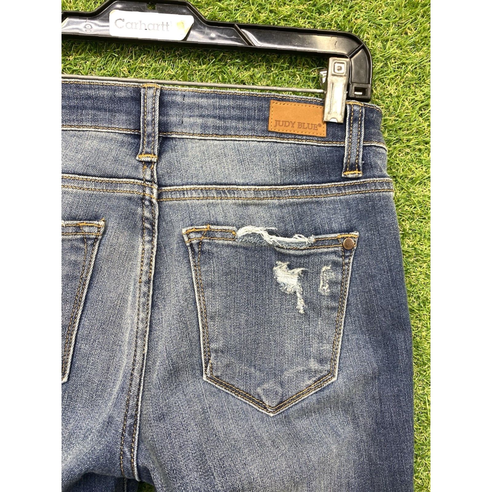 Vintage Judy Blue Jeans Womens Skinny Fit Stretch Distressed 26x28 Blue 3/26 Patch Flannel Vintage: No Zip Jeans Mens? Size 26" / US 2 / IT 38 - 6 Thumbnail