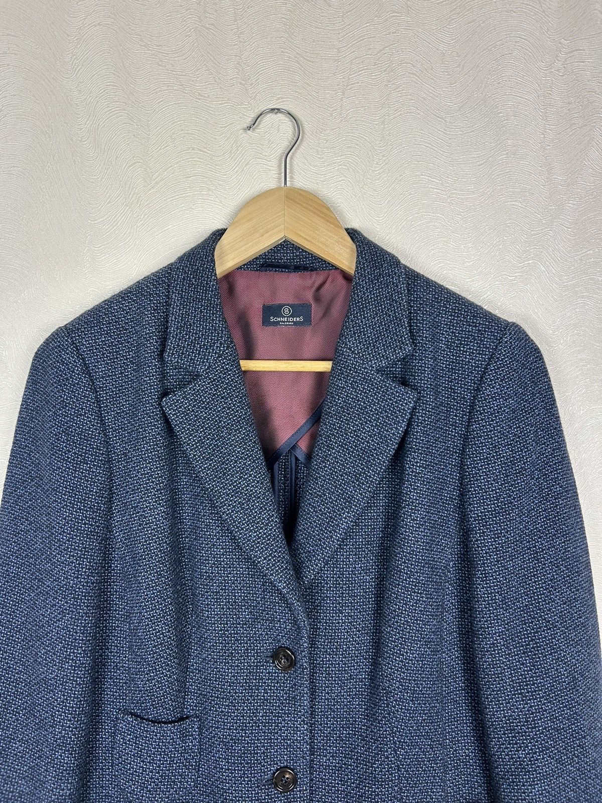 Designer × Schneiders Schneiders Salzburg Womens Navy Wool Tweed Blazer Jacket Size M / US 6-8 / IT 42-44 - 2 Thumbnail