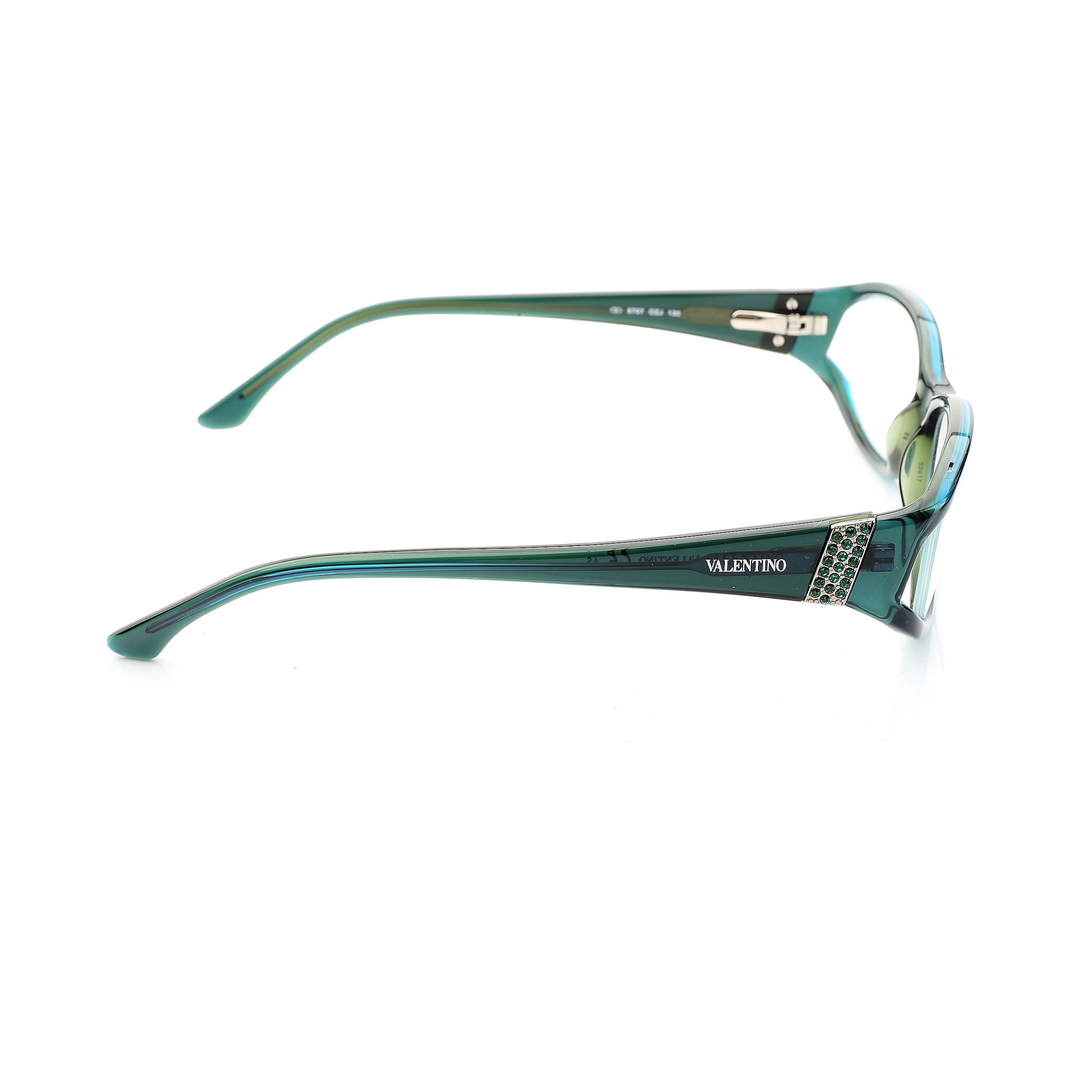 Valentino Valentino '00s Bottle Green Crystals Plastic Glasses Size ONE SIZE - 4 Thumbnail