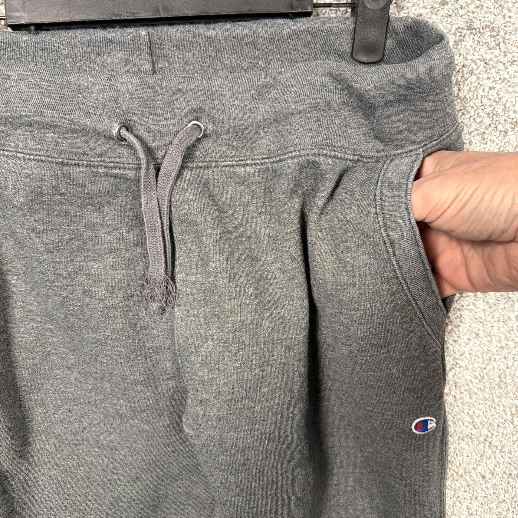 Champion Champion Sweatpants Mens Large 32x29.5 Gray Fleece Drawstring Athletic Sporty Size US 33 - 7 Thumbnail