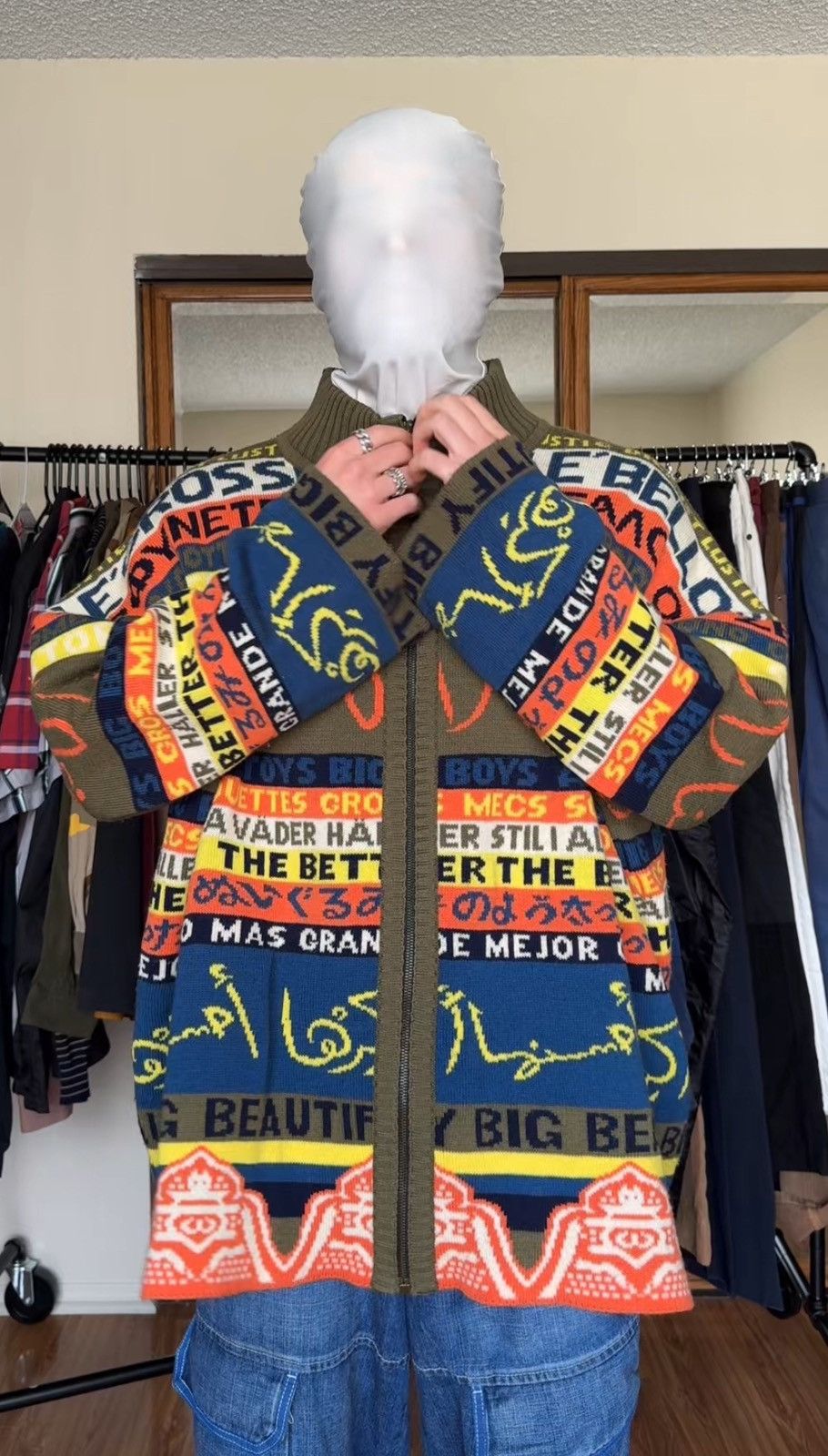 Walter Van Beirendonck 1986~ Horny Languages Oversized Knit Size US L / EU 52-54 / 3 - 6 Thumbnail