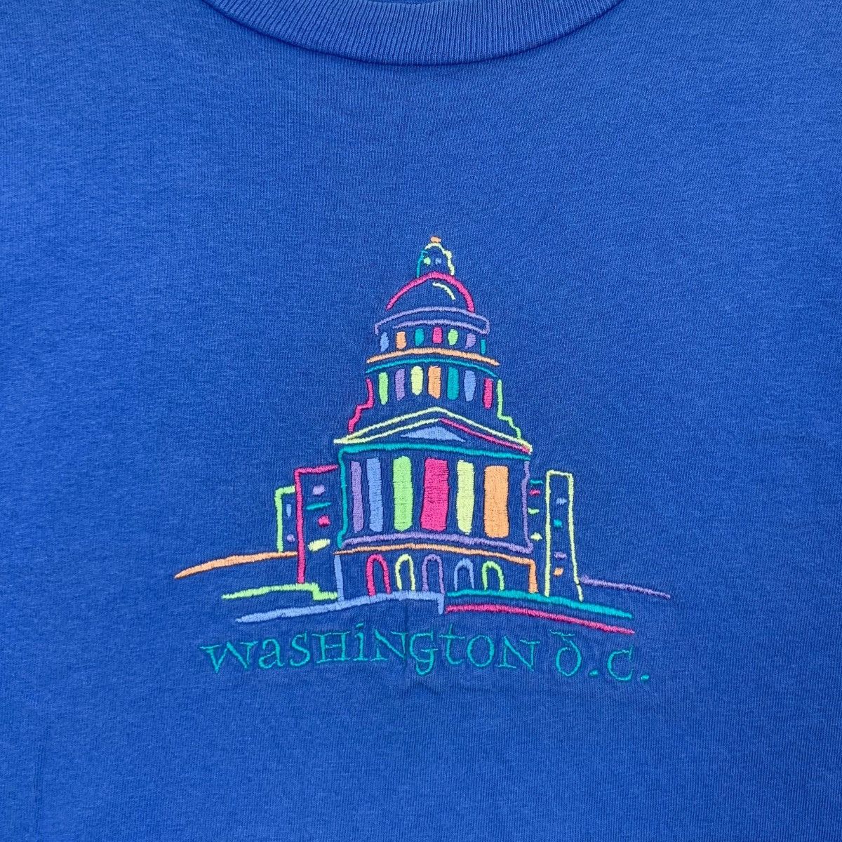 Vintage Vintage 90’ WASHINGTON DC Embroidered Logo Tee Shirt Size M / US 6-8 / IT 42-44 - 3 Thumbnail