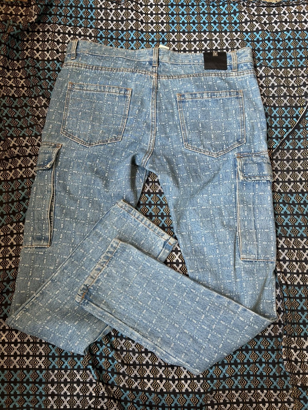 1017 ALYX 9SM MMW x 1017 Alyx 9SM Check Logo Cargo Denim Light Blue Size US 34 / EU 50 - 16 Thumbnail