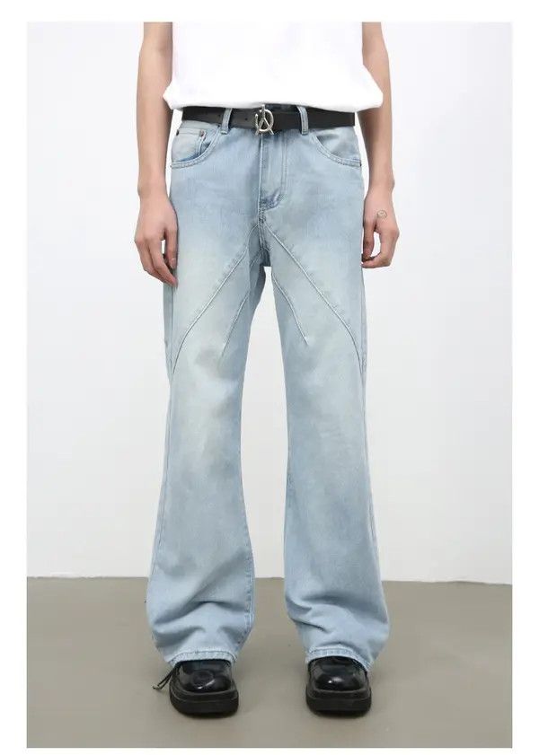 Japanese Brand American retro washed patchwork flared jeans y2k Size US 32 / EU 48 - 2 Thumbnail
