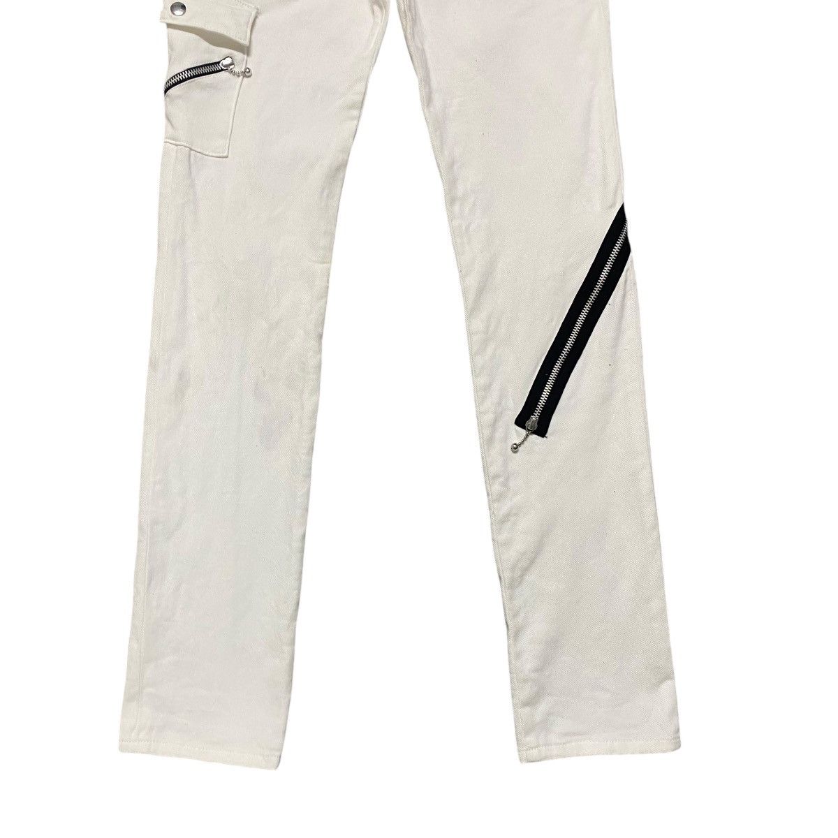 Mari's Rock Anarchy 666 White Denim Zipper Bondage Pants Undercover Size US 32 / EU 48 - 6 Thumbnail