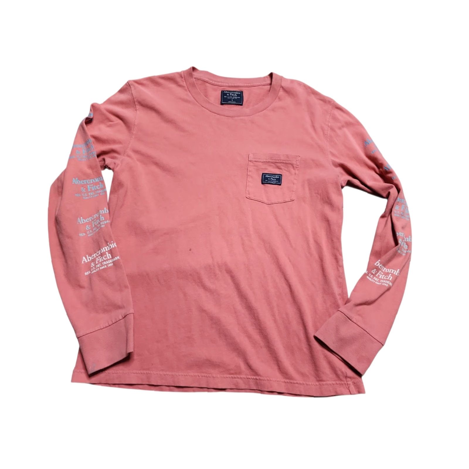 Abercrombie & Fitch VINTAGE Abercrombie & Fitch Pocket T Shirt Long Sleeve Mens S Pink Retro 90s Theme with Pockets Shirt MensS Pink (Regular) Size US S / EU 44-46 / 1 - 2 Thumbnail
