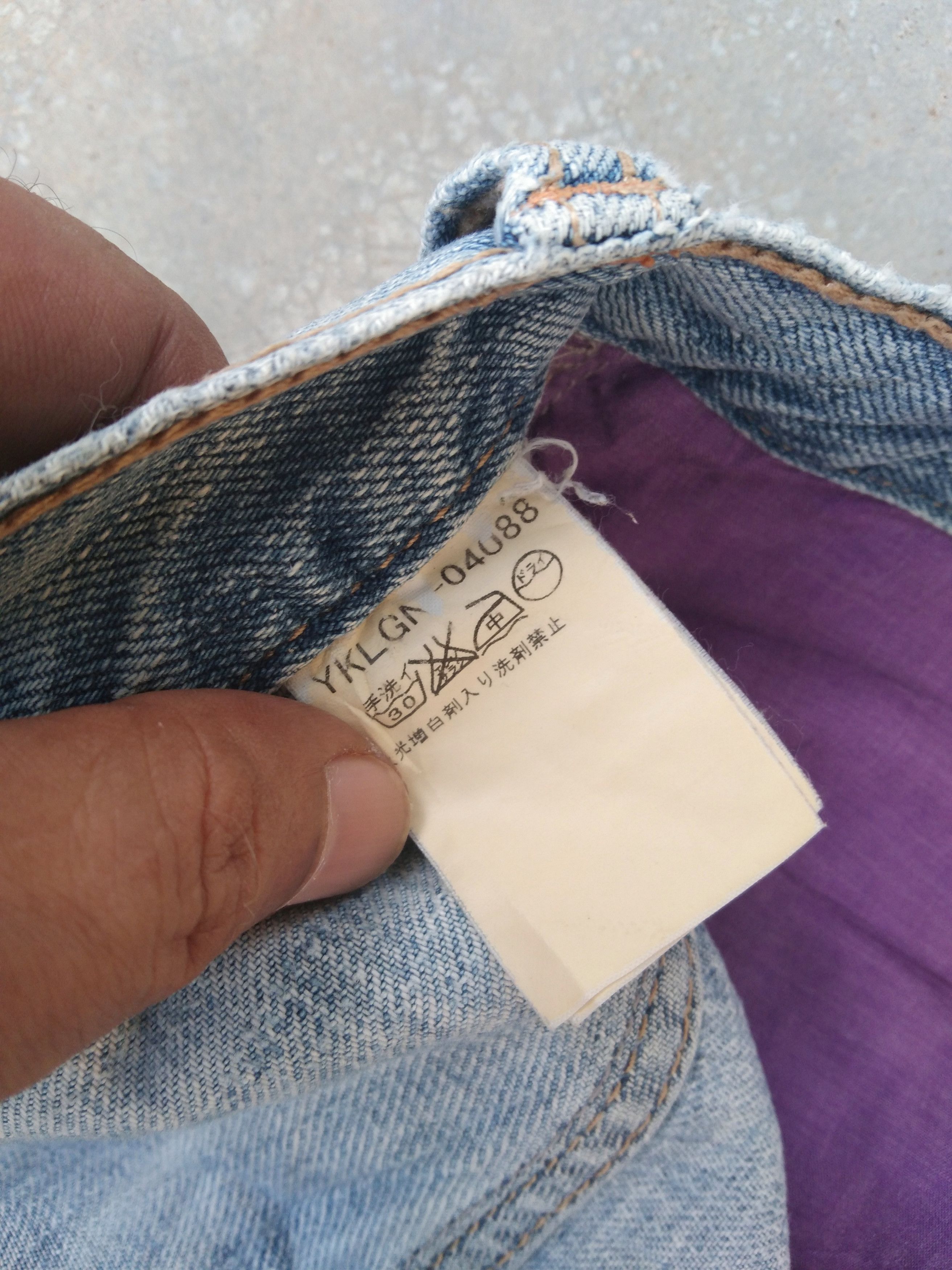 Japanese Brand Vintage Michel Klein Faded Blue Distressed Jeans 32x29 Size US 32 / EU 48 - 5 Thumbnail