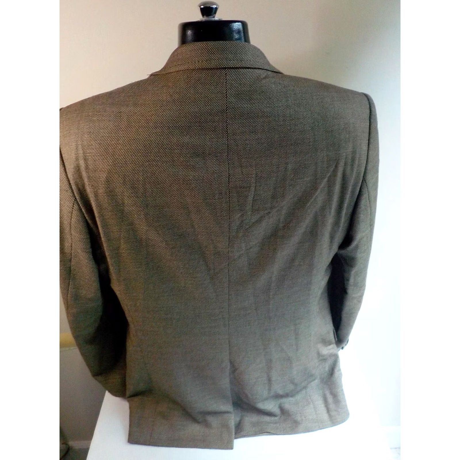 Hugo Boss VINTAGE BOSS HUGO BOSS 2 Button Men's Suit Black/Beige Rayon/Wool 44L 36x30 Pants 2 Piece Mens Size 44R - 5 Thumbnail