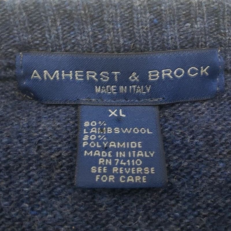 Brock Collection Amherst & Brock Made in Italy Lambs Wool Sweater V Neck XL Size US XL / EU 56 / 4 - 6 Thumbnail