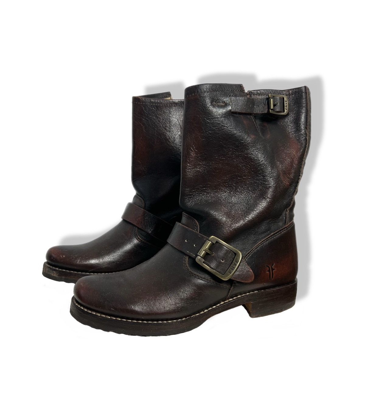 Frye Frye Cowboy Brown Leather Calf Riding Boots Size 8 Size US 8 / IT 38 - 1 Thumbnail