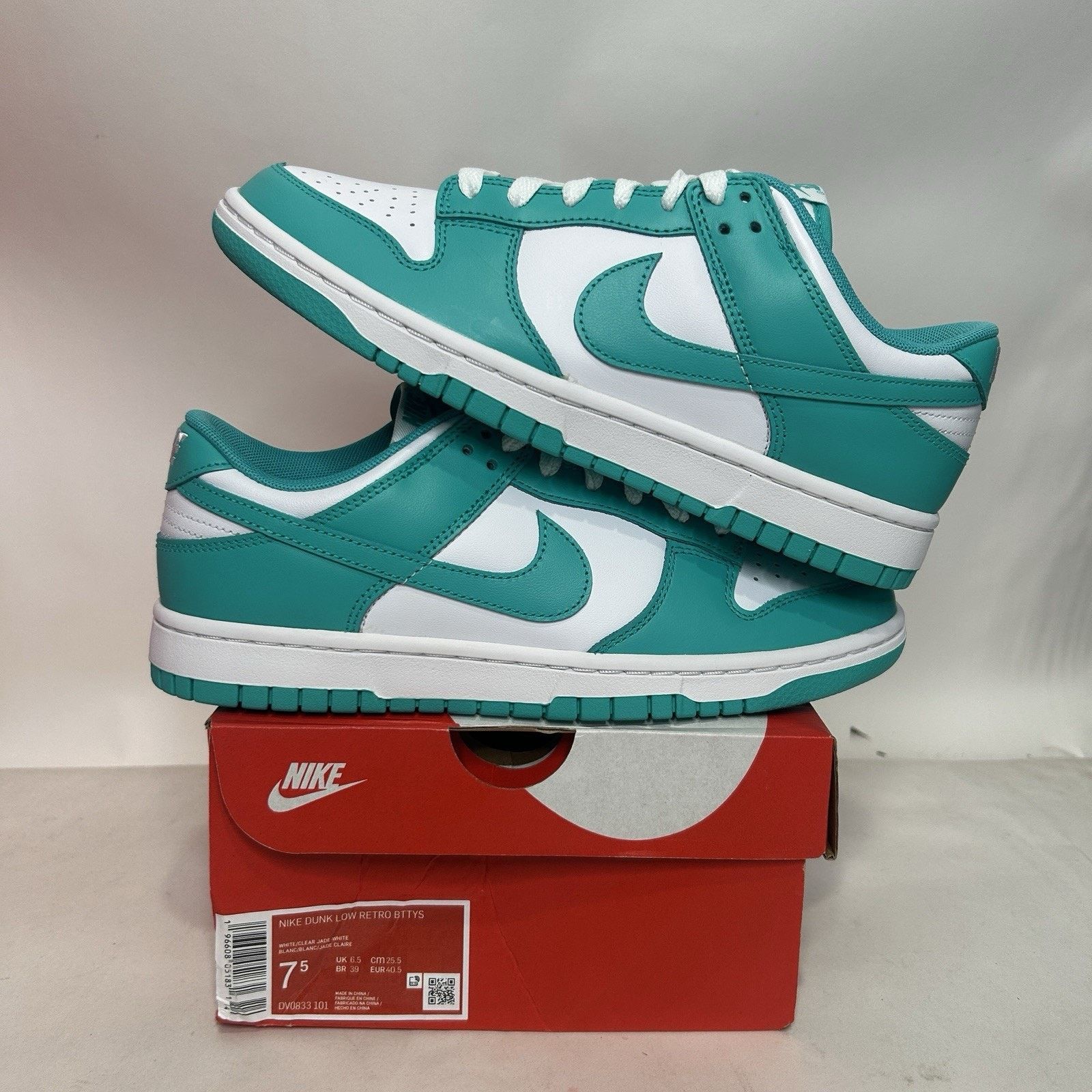 Nike Nike Dunk Low Retro BTTYS “White Clear Jade” Size US 7.5 / EU 40-41 - 1 Thumbnail