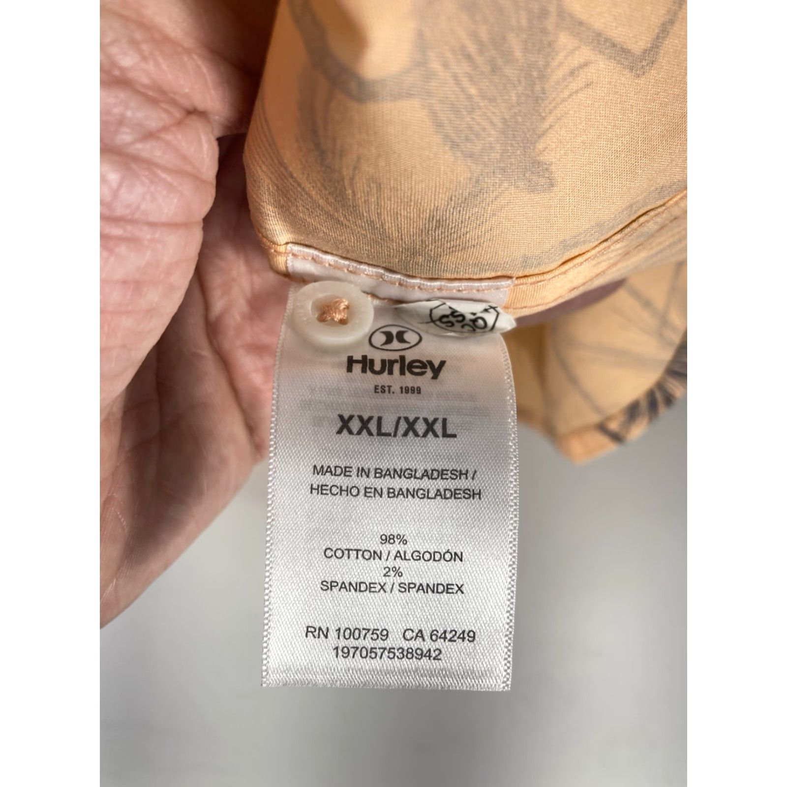 Hurley Hurley Patio Cabana Shirt Men 2XL Orange Flamingos Short Sleeve Button NWT Size US XXL / EU 58 / 5 - 7 Thumbnail