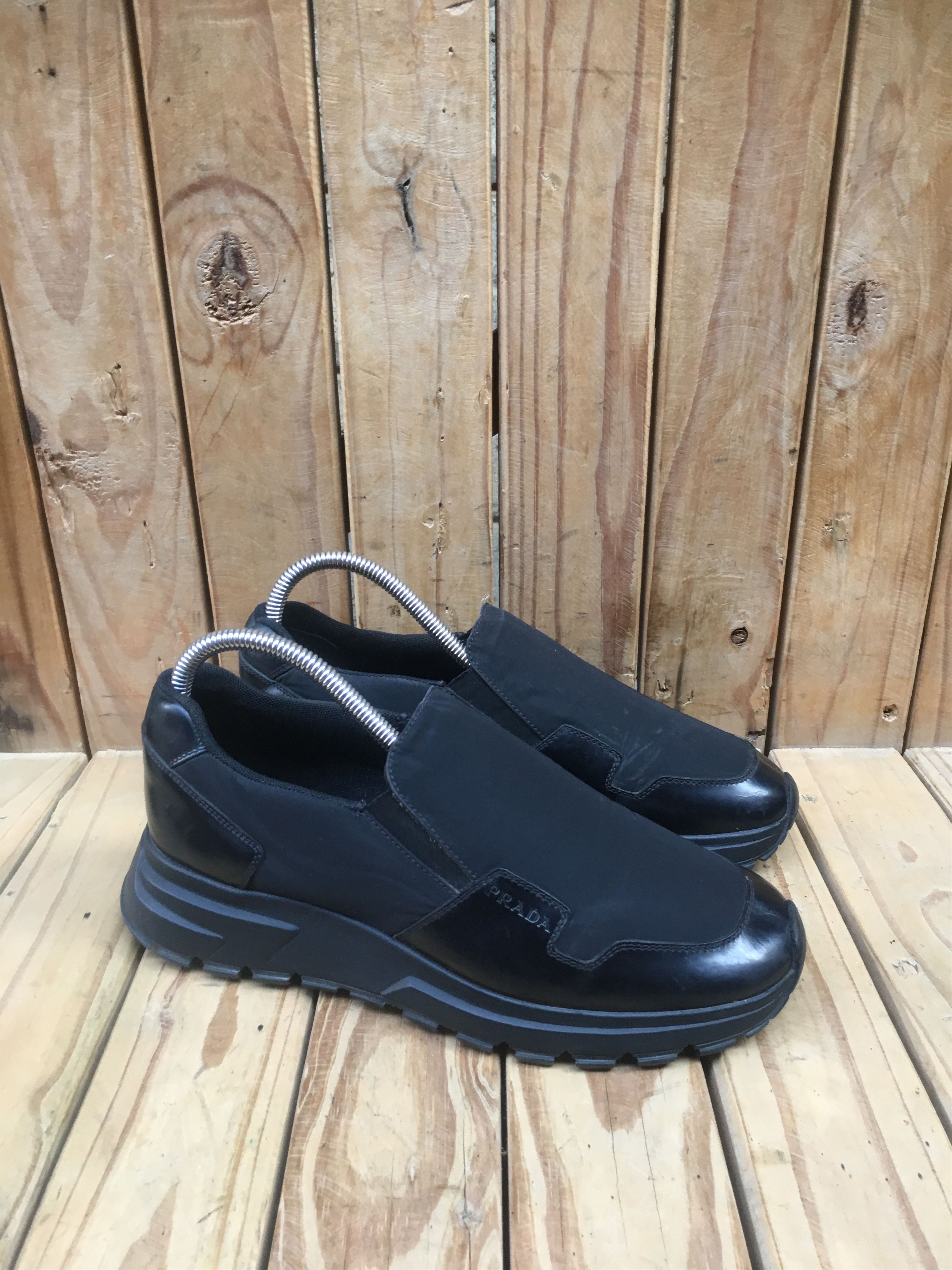 Prada PRADA Black Men's Leather / Nylon Casual Sneakers Uk 5.5 Size US 6.5 / EU 39-40 - 4 Thumbnail