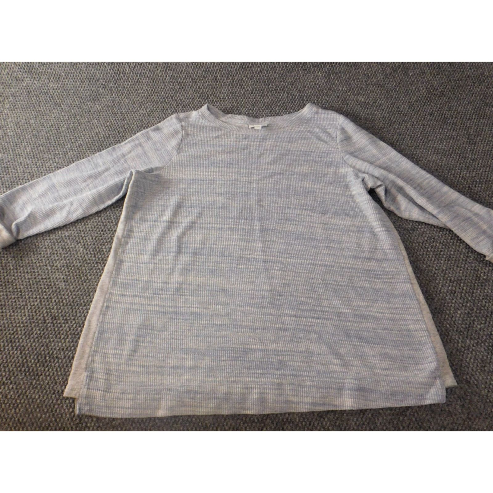 J. Jill J Jill Sweater Large Blue Womens Pullover Crewneck Stretch Classic Cuffed Knit Cable-Knit Long Sleeve Raglan Sleeve Button Closure Size L / US 10 / IT 46 - 4 Thumbnail