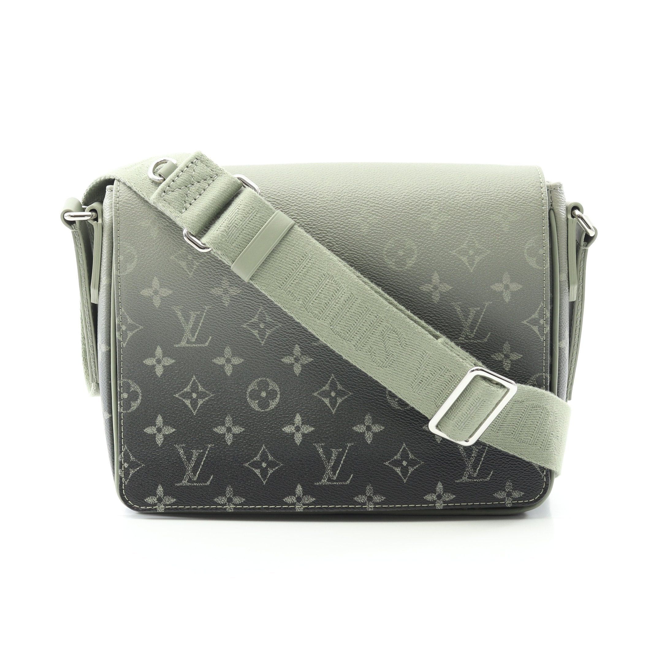 Louis Vuitton District Pm Nv3 Monogram Gradient Shoulder Bag Leather Khaki Green, Men's