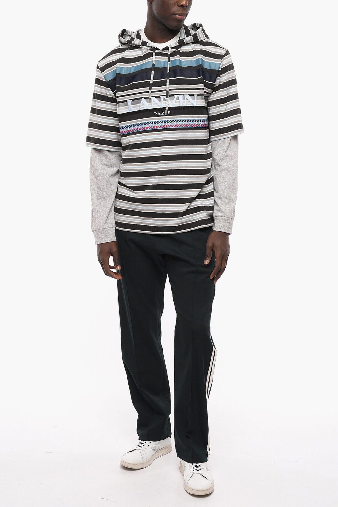 Lanvin o1y0225 Logo Hooded Crewneck T-Shirt in Multicolor Size US M / EU 48-50 / 2 - 4 Thumbnail