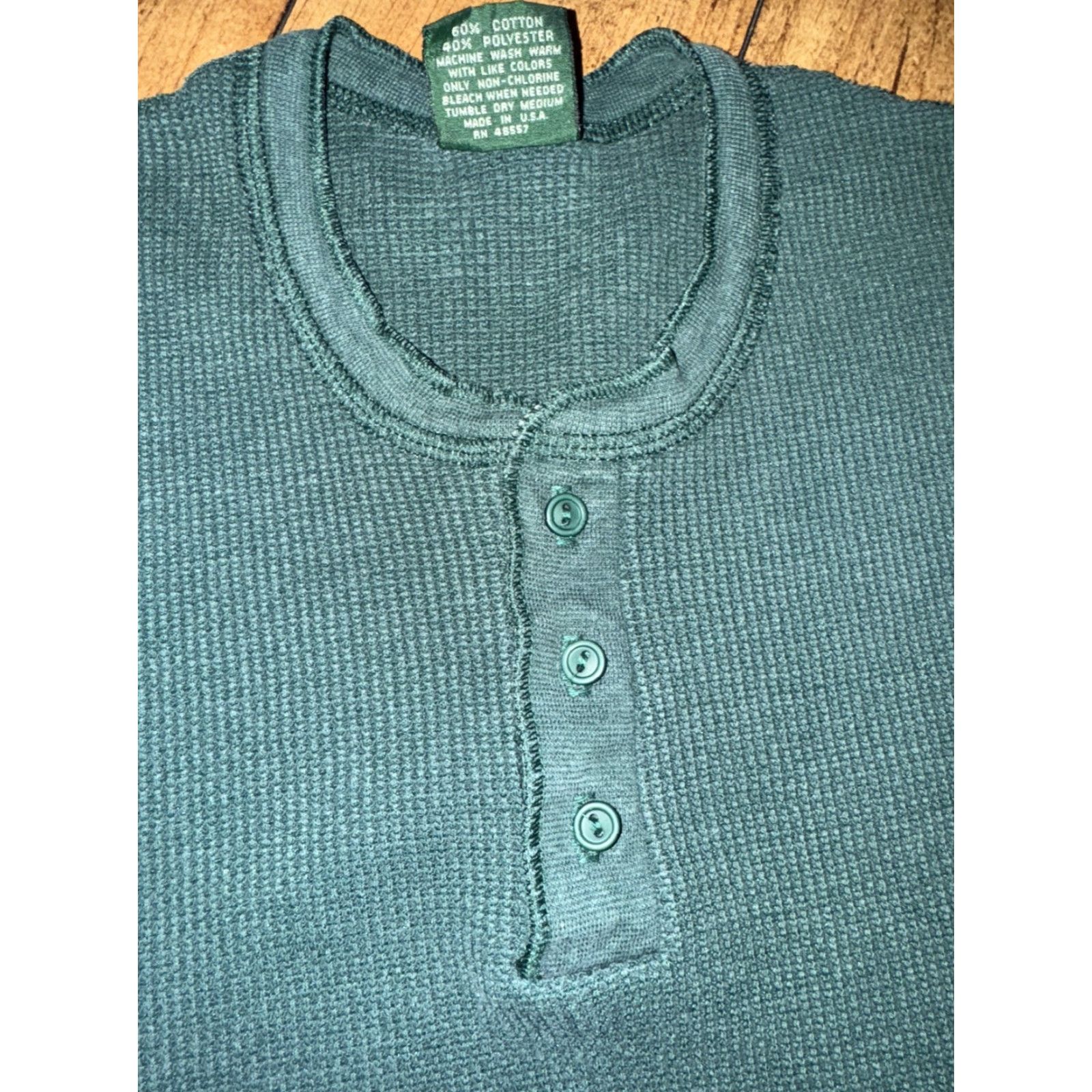 High Sierra VINTAGE High Sierra By Mervin’s Waffle Knit Thermal Henley Shirt Green XL 17x27 Size US XL / EU 56 / 4 - 4 Thumbnail