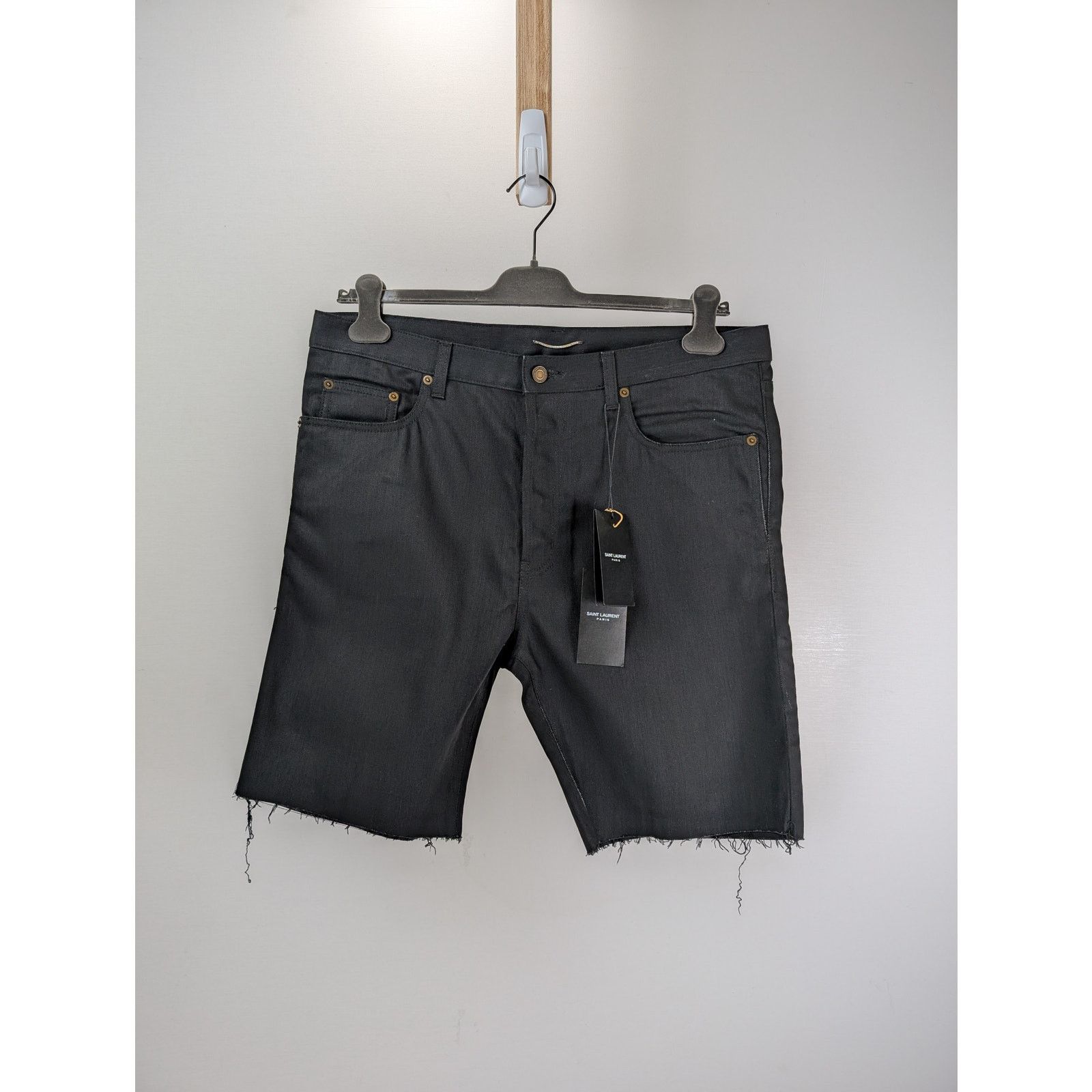 Saint Laurent Paris o1rshd1 Denim Short Straight in Used Black Size US 34 / EU 50 - 7 Thumbnail