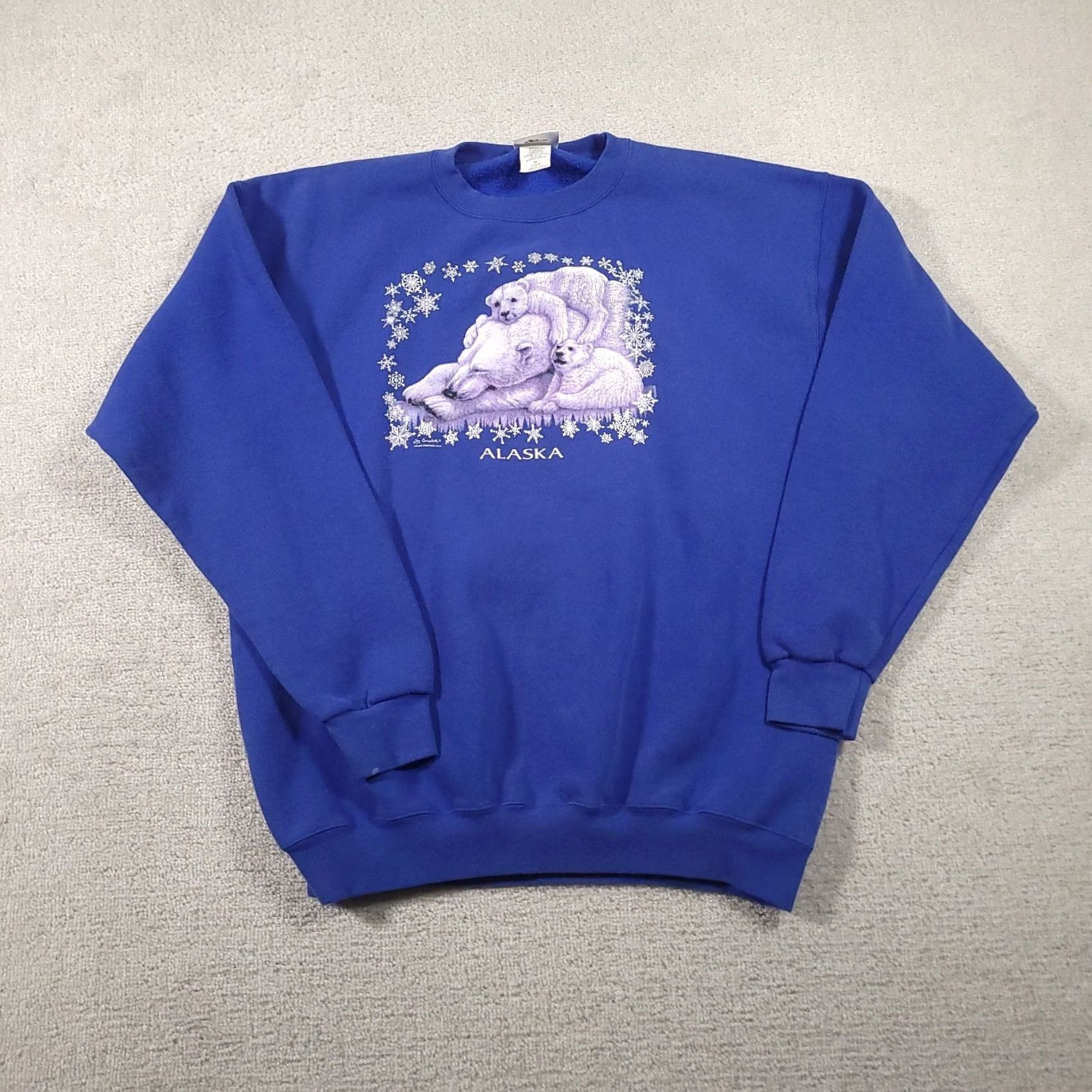 Disney VINTAGE Disney World Alaska Sweatshirt Adult XL Blue Polar Bear Animals Nature Crew Neck Long Sleeve Pullover Men 90s Theme Size US XL / EU 56 / 4 - 2 Thumbnail