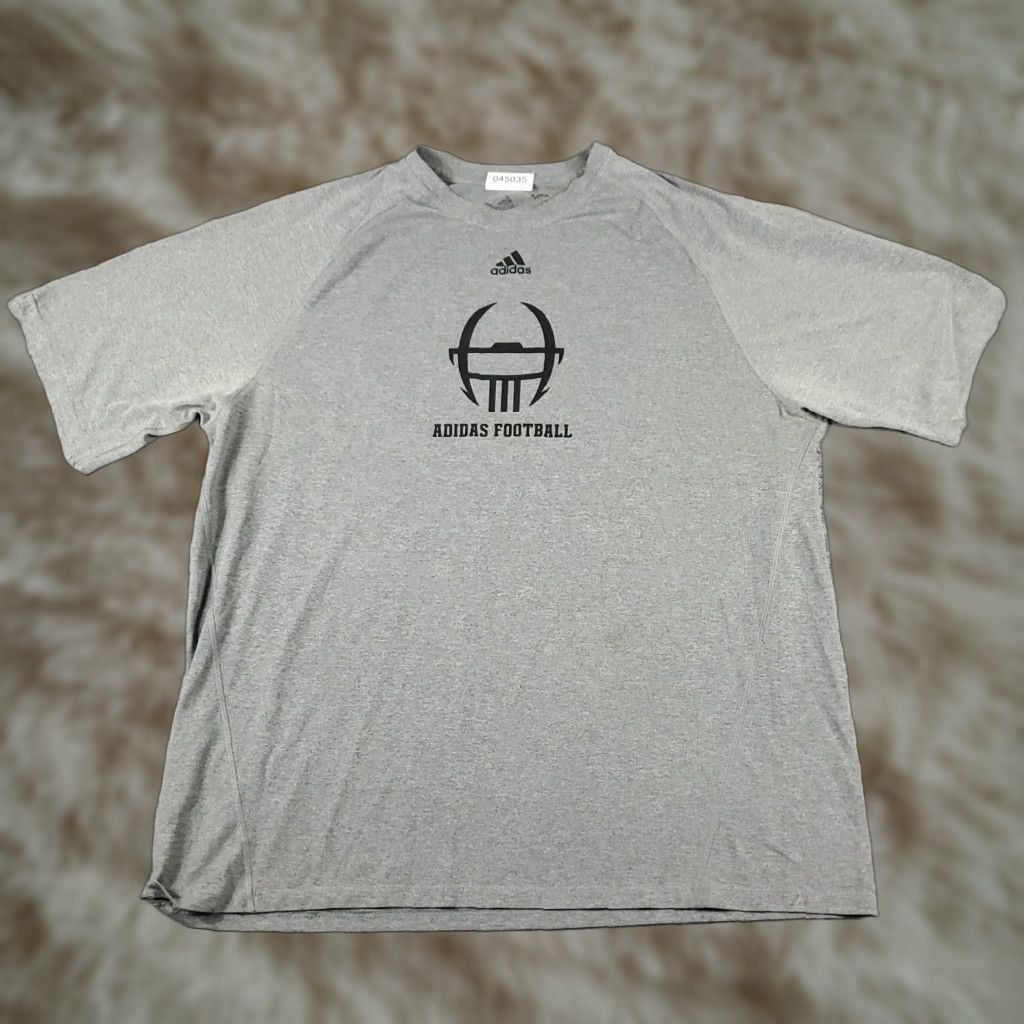Adidas Adidas T-Shirt Men's 2XL Gray Casual Short Sleeve Crew Neck Logo Sports Size US XXL / EU 58 / 5 - 1 Thumbnail