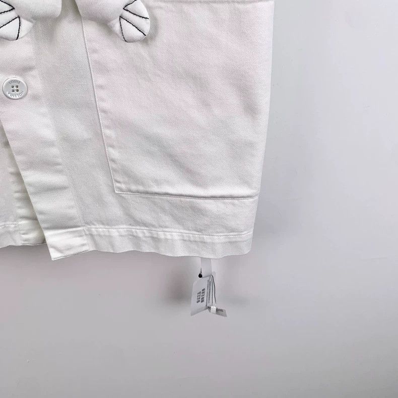 Louis Vuitton Louis Vuitton White doll-trimmed cotton lapel single-breas Size US XXL / EU 58 / 5 - 5 Thumbnail