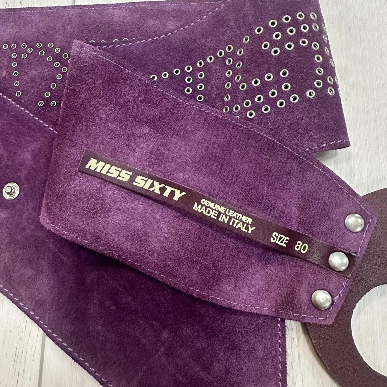 Miss Sixty VTG Y2K Miss Sixty Genuine Leather Suede Grommet Logo Belt Size ONE SIZE - 3 Thumbnail