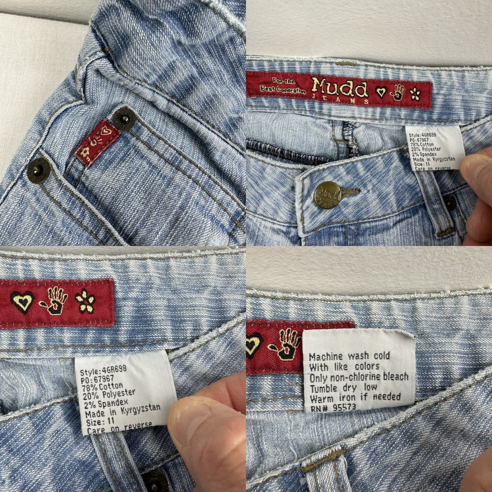 Vintage VINTAGE Mudd Jeans Womens 11 Blue Flare Bootcut Grunge Y2K