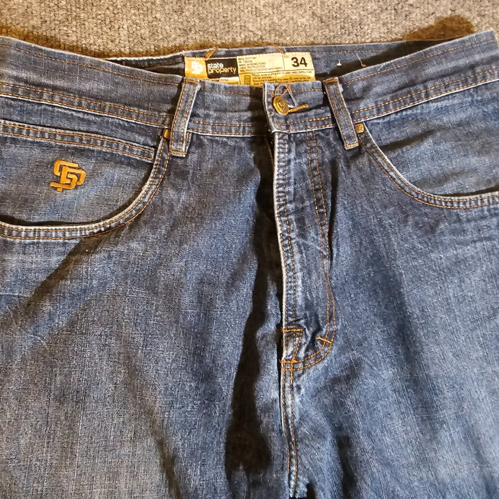 Vintage State Property Jeans Mens 32 Blue Straight Leg Vintage Y2K Skater Grunge 90s Mens Jeans State Property Regular 32 Blue Den im 90s Vintage 90s Size US 32 / EU 48 - 4 Thumbnail