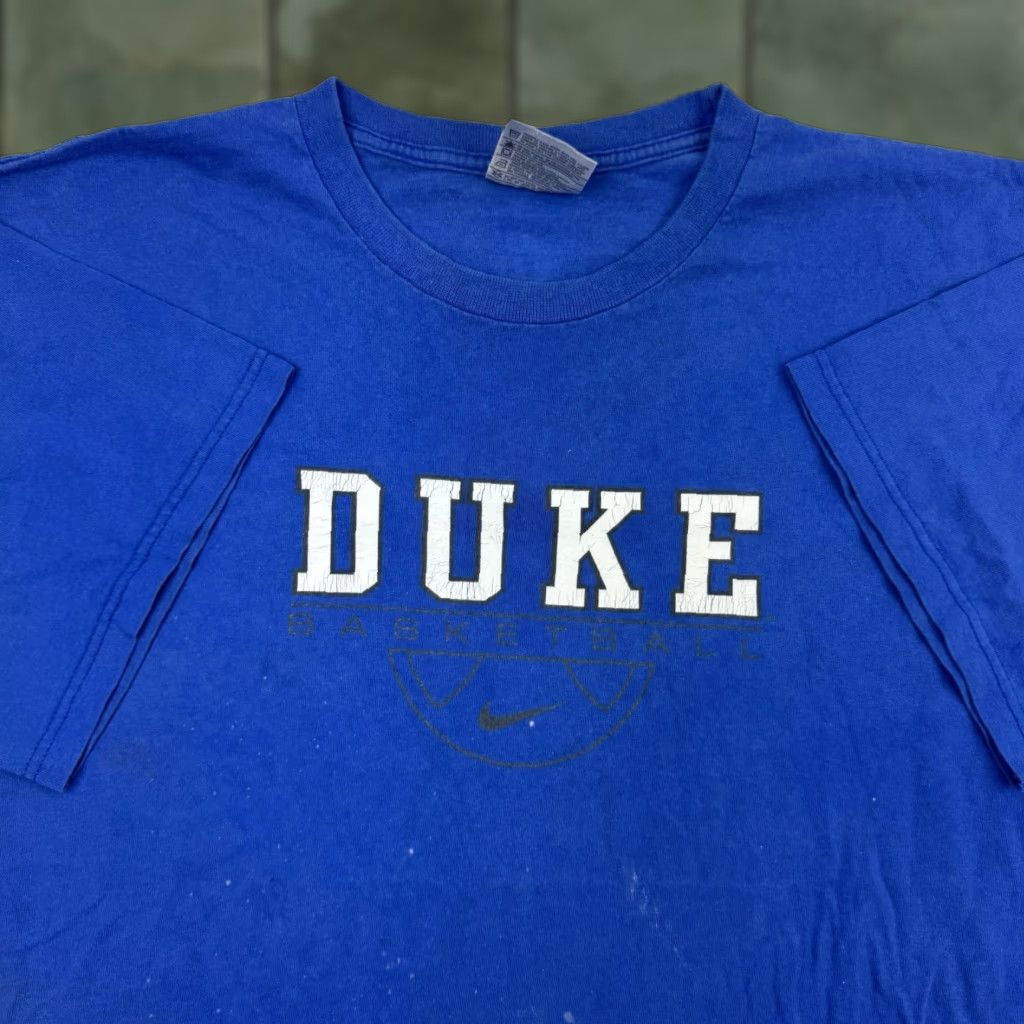 Nike VINTAGE Duke Basketball T Shirt Men Adult Large Nike Elite Crew Neck Blue MENS Basketball 90s Concert Sports T-Shirt Size US L / EU 52-54 / 3 - 1 Thumbnail