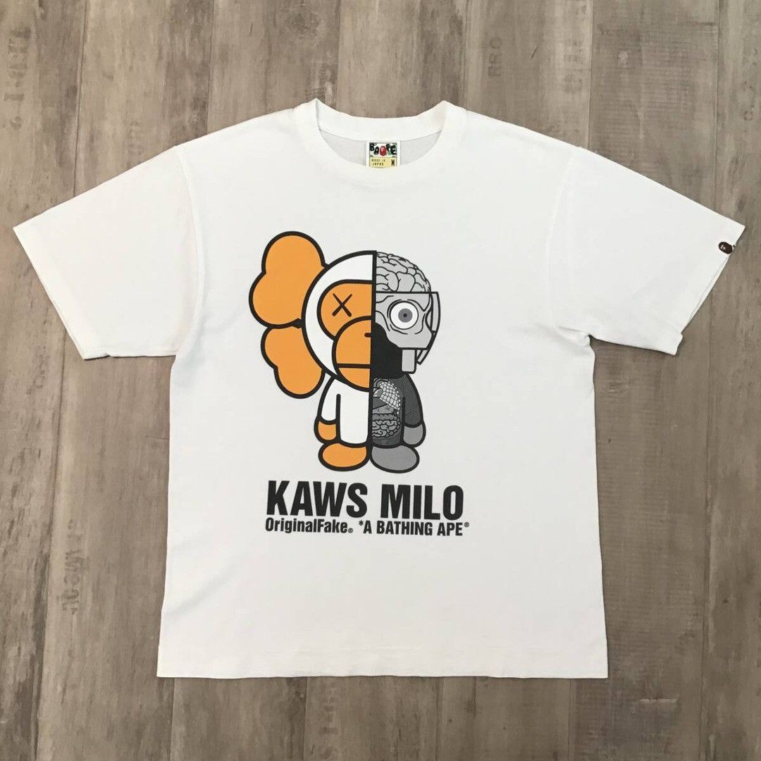 BAPE × Original Fake KAWS MILO companion T-shirt APE NIGO