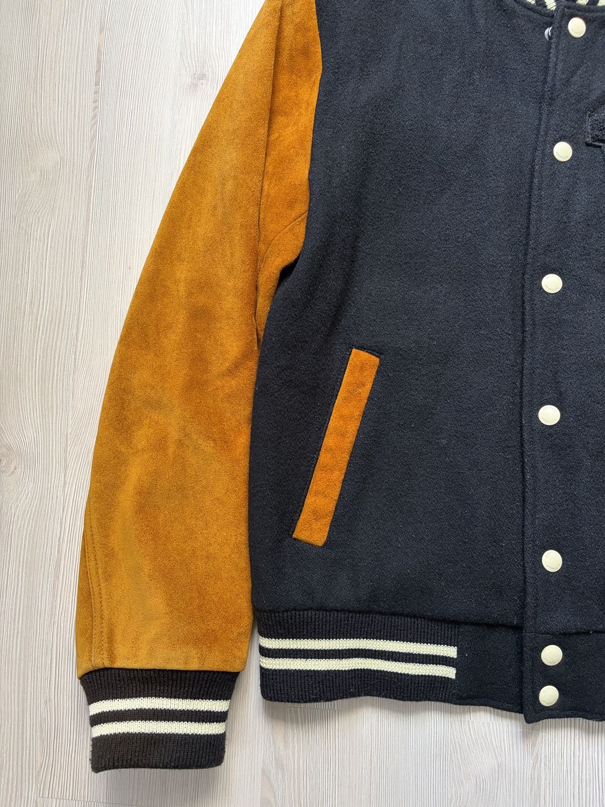 Wrangler Wrangler Varsity College Bomber Jacket Suede Sleeves Size US M / EU 48-50 / 2 - 3 Thumbnail